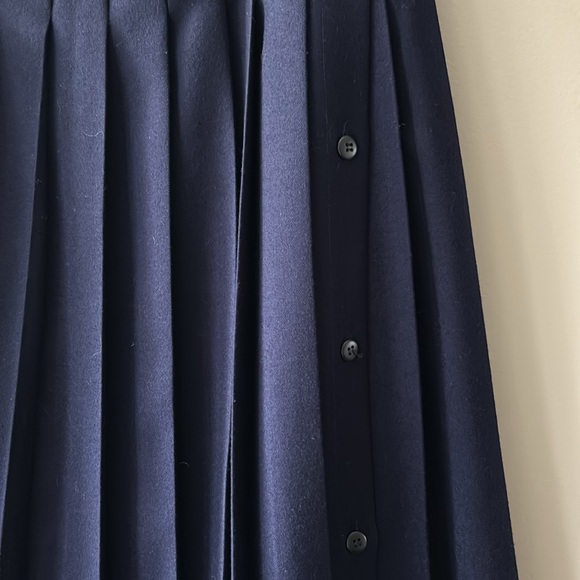 Navy Pleated Midi Full/A-Line Skirt - Picture 7 of 12